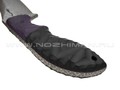 Волчий Век нож Кондрат 12 Custom сталь 95Х18 WA битый камень, обух 6 мм, рукоять G10 black & purple, пины карбон