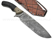 Волчий Век нож Команданте Custom сталь N690 WA хаотик, рукоять G10 black & tan, пины карбон