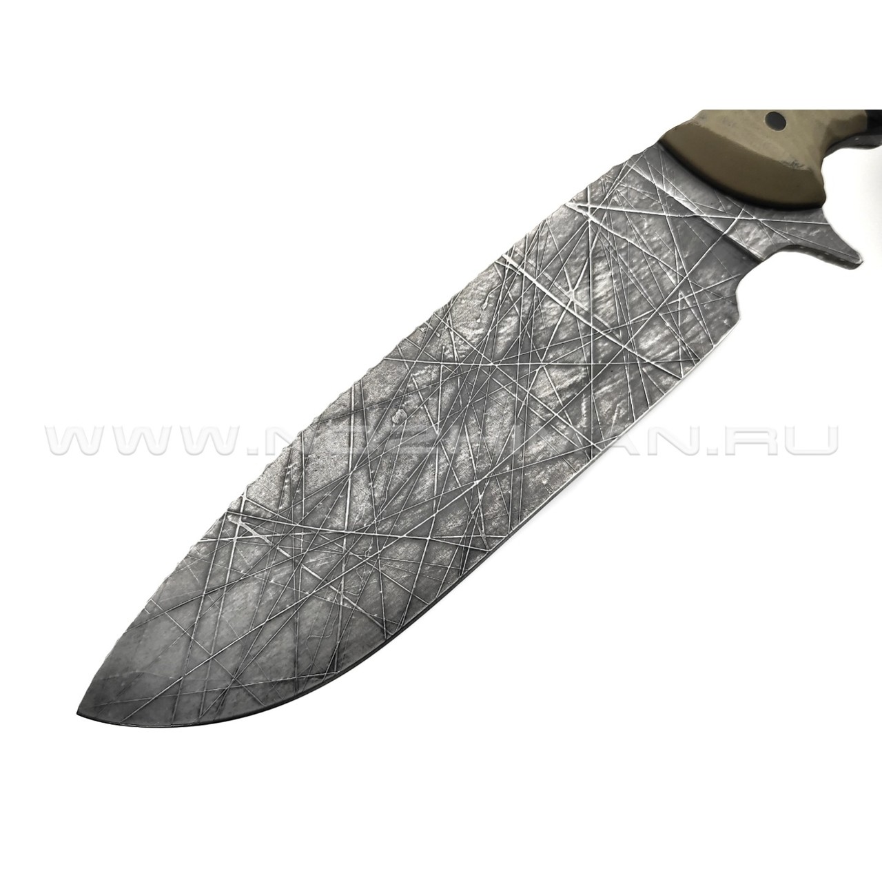 Волчий Век нож Команданте Custom сталь N690 WA хаотик, рукоять G10 black & tan, пины карбон
