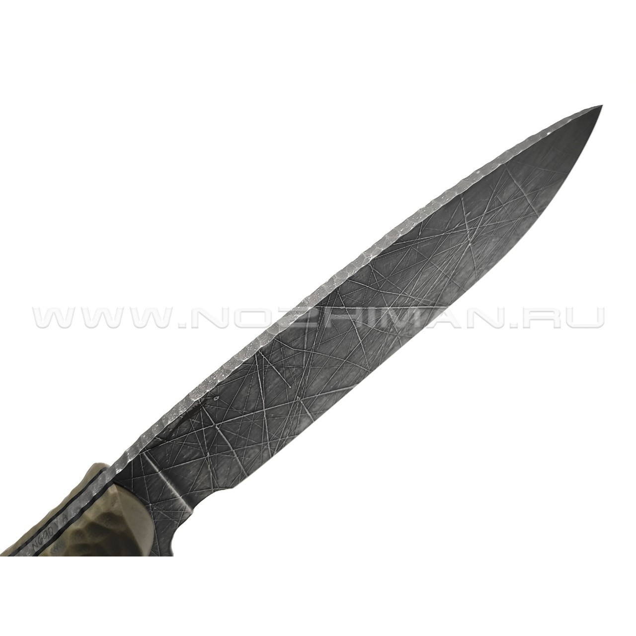Волчий Век нож Команданте Custom сталь N690 WA хаотик, рукоять G10 black & tan, пины карбон