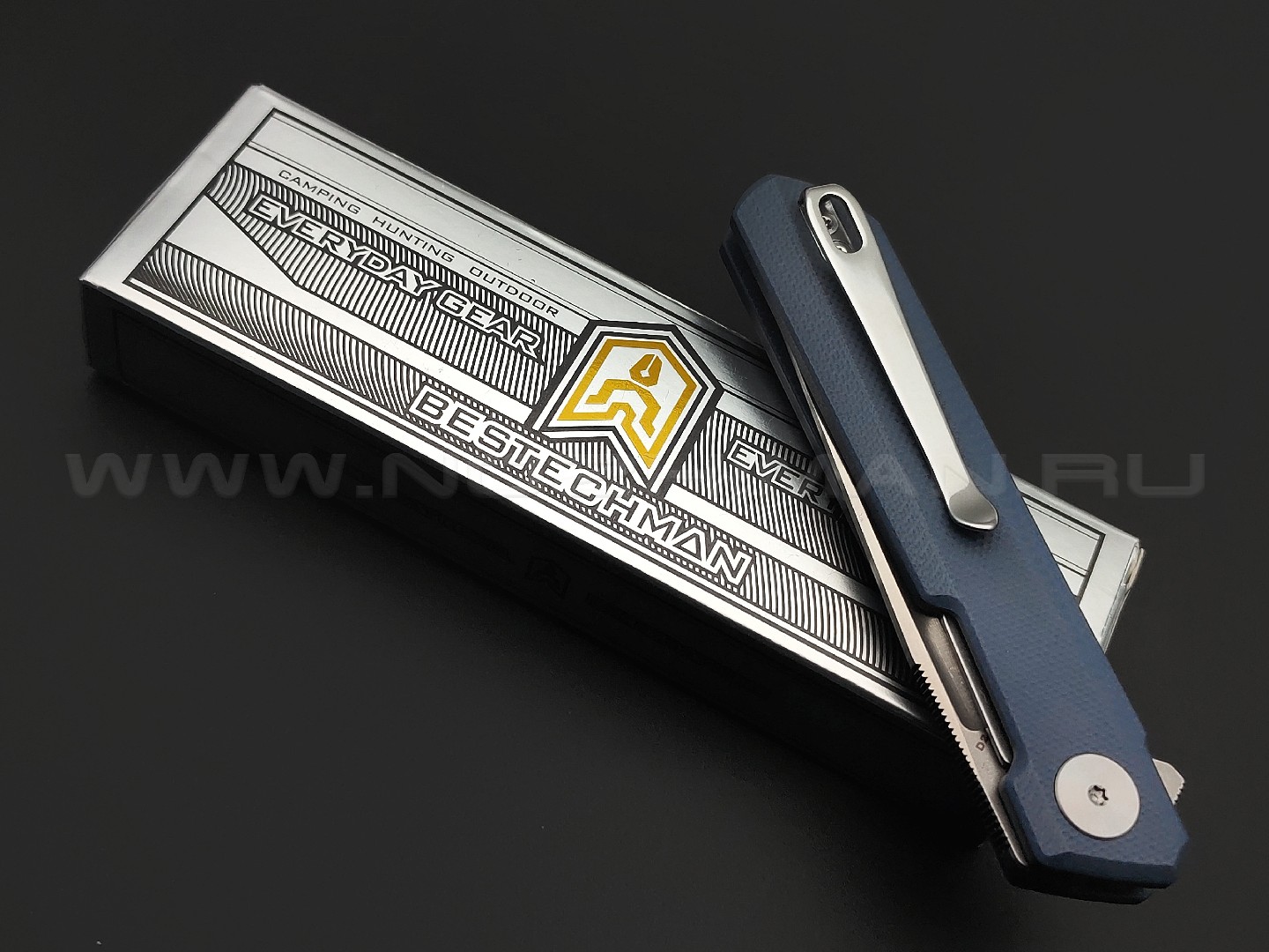 Нож Bestechman Mini Dundee BMK03D сталь D2 satin, рукоять G10 grey