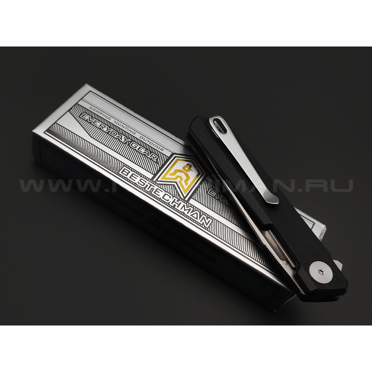 Нож Bestechman Mini Dundee BMK03A сталь D2 satin, рукоять G10 black