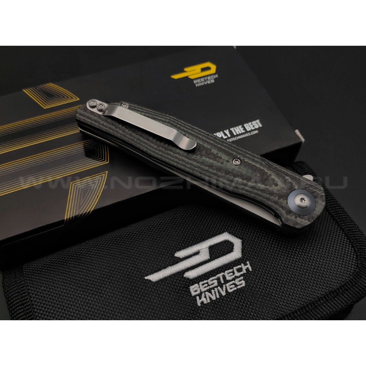 Нож Bestech Ascot BG19B сталь D2, рукоять Carbon fiber, G10 beige