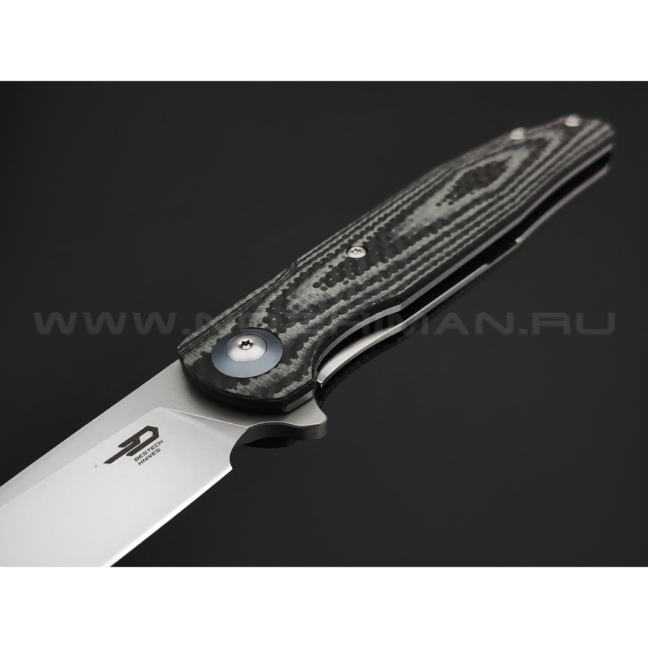 Нож Bestech Ascot BG19B сталь D2, рукоять Carbon fiber, G10 beige