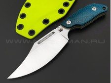 Barmaley Knives нож Naga ll XL сталь VG-10, вогнутые спуски, рукоять Micarta jute aquamarine