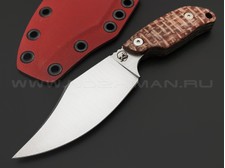 Barmaley Knives нож Naga ll XL сталь N690, прямые спуски, рукоять Micarta jute bordo