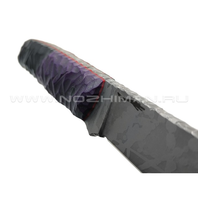 Волчий Век нож Wolfkniven Custom сталь 95Х18 WA Camo, обух 6.2 мм, рукоять G10 black & purple, пины карбон