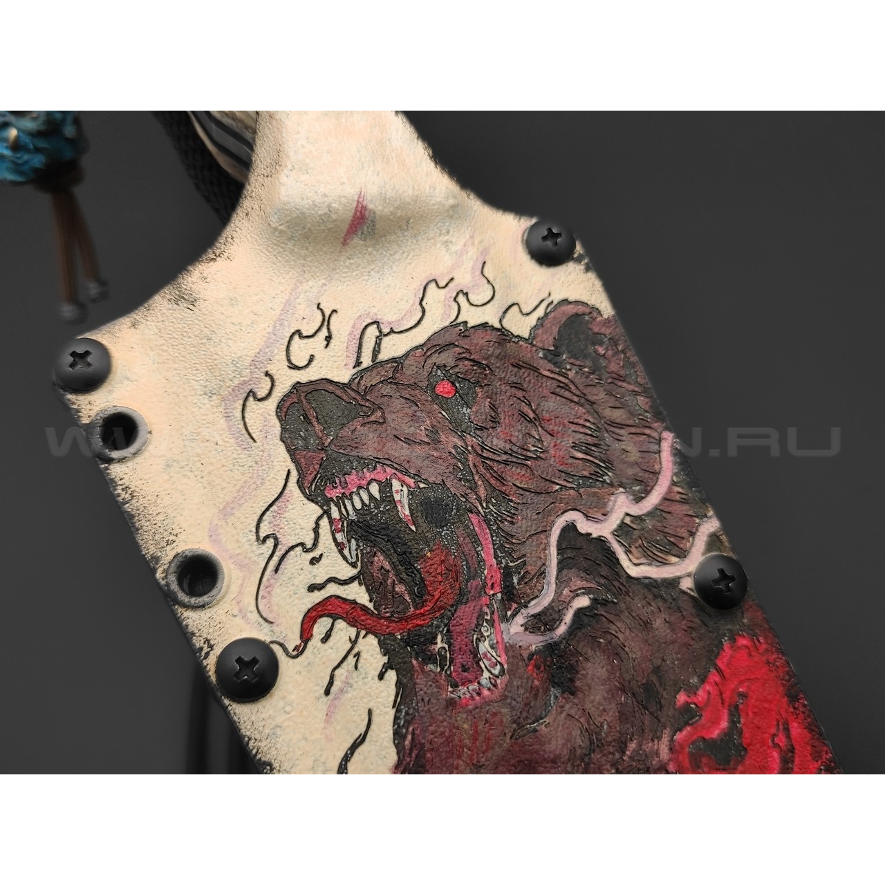 Волчий Век нож Карачун Ork Edition сталь Elmax WA худ.травление, рукоять Рог лося с ручной гравировкой, G10, медь