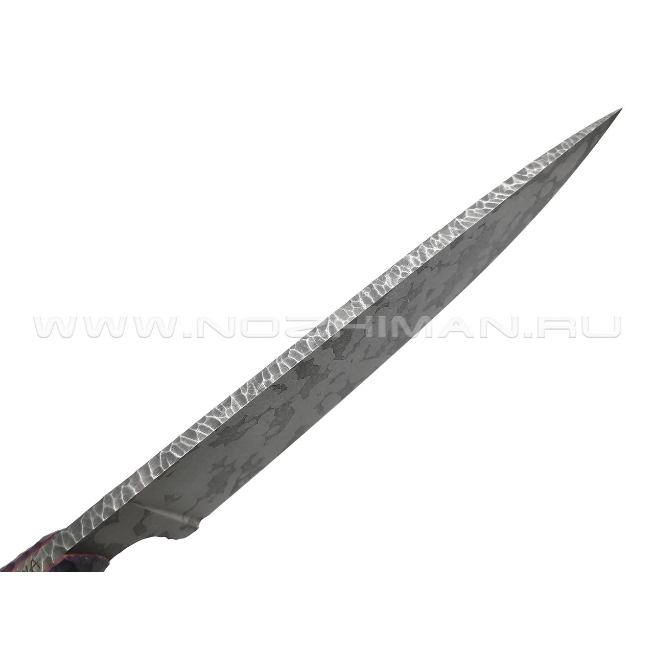 Волчий Век нож Chef Custom сталь 95Х18 WA Camo, обух 6 мм, рукоять G10 black & purple, пины карбон