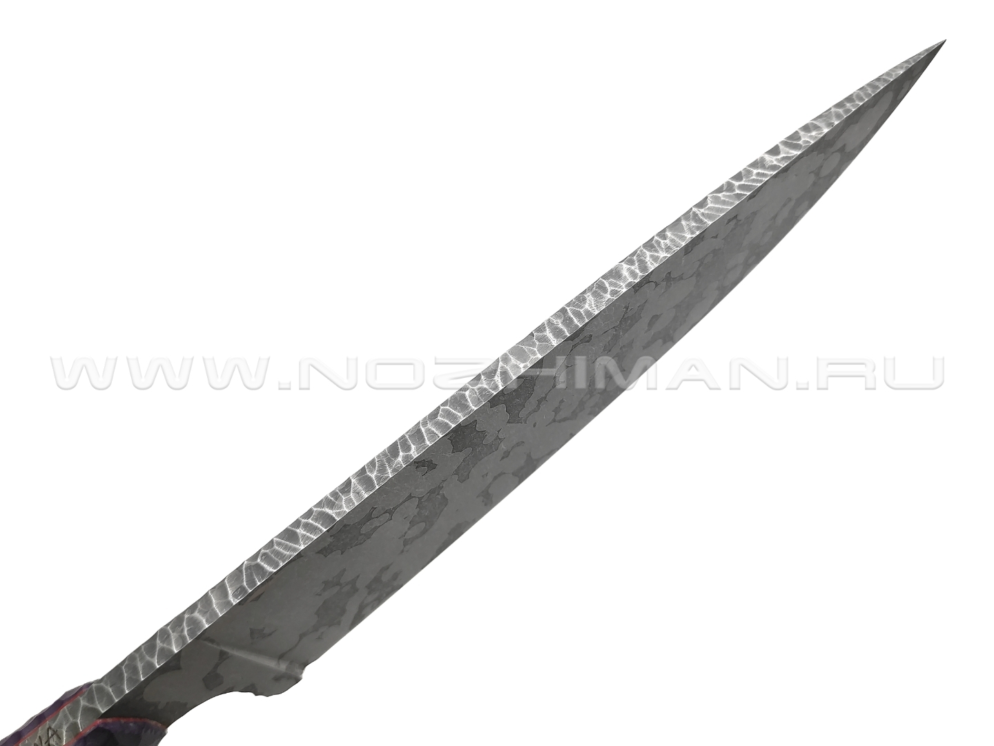 Волчий Век нож Chef Custom сталь 95Х18 WA Camo, обух 6 мм, рукоять G10 black & purple, пины карбон