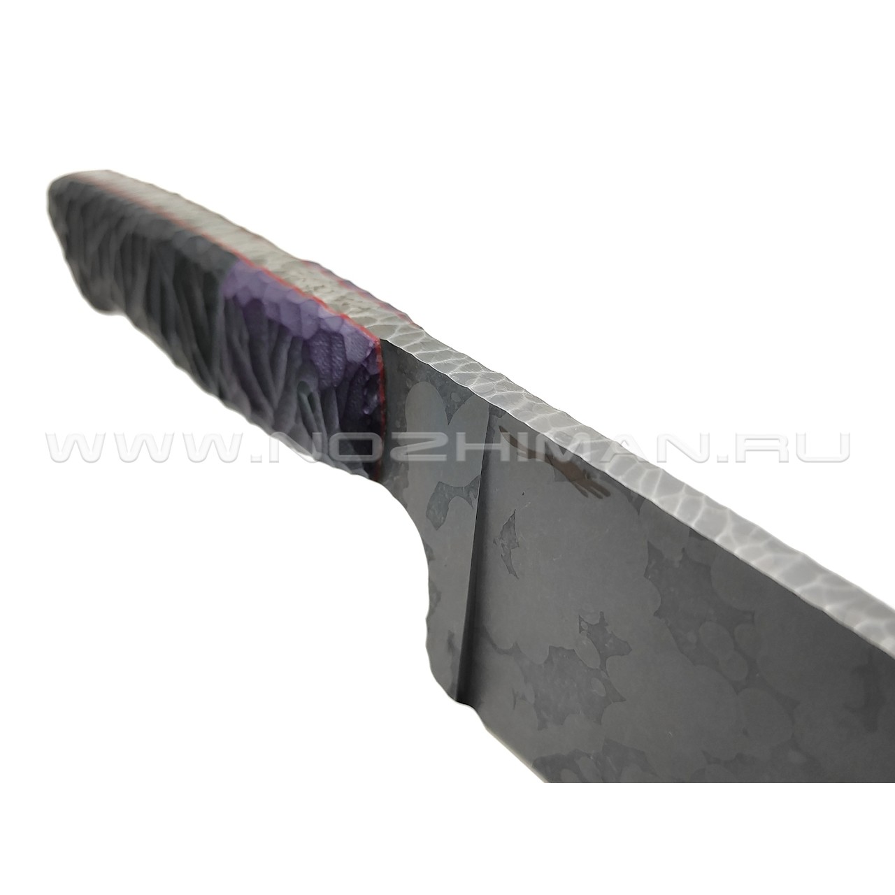 Волчий Век нож Chef Custom сталь 95Х18 WA Camo, обух 6 мм, рукоять G10 black & purple, пины карбон
