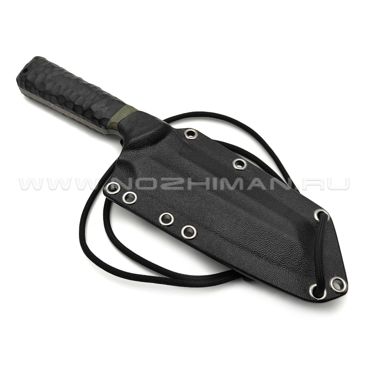 Волчий Век нож Карачун Orc Edition сталь 95Х18 WA Худ.травление, рукоять G10 black & green, пины карбон