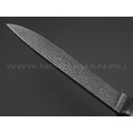 Волчий Век нож Слон Custom сталь M390 WA Худ.травление, рукоять Стаб. карельская береза, карбон, позвонок кита, мозаичный пин, G10