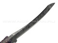 Волчий Век нож Кондрат 12 Custom сталь 95Х18 WA Camo, обух 6.1 мм, рукоять G10 black & purple, пины карбон