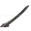 Волчий Век нож Кондрат 12 Custom сталь 95Х18 WA Camo, обух 6.1 мм, рукоять G10 black & purple, пины карбон Волчий Век нож Кондрат 12 Custom сталь 95Х18 WA Camo, обух 6.1 мм, рукоять G10 black & purple, пины карбон