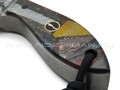 Волчий Век нож Масичка Brutal Custom сталь D2 WA Худ.травление, обух 16.2 мм, рукоять Карбоновая мозайка