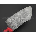 Волчий Век нож Бугай Custom сталь 95Х18 WA Худ.травление, рукоять G10 black & red, медный пин, пины карбон Волчий Век нож Бугай Custom сталь 95Х18 WA Худ.травление, рукоять G10 black & red, медный пин, пины карбон