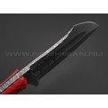 Волчий Век нож Бугай Custom сталь 95Х18 WA Худ.травление, рукоять G10 black & red, медный пин, пины карбон Волчий Век нож Бугай Custom сталь 95Х18 WA Худ.травление, рукоять G10 black & red, медный пин, пины карбон