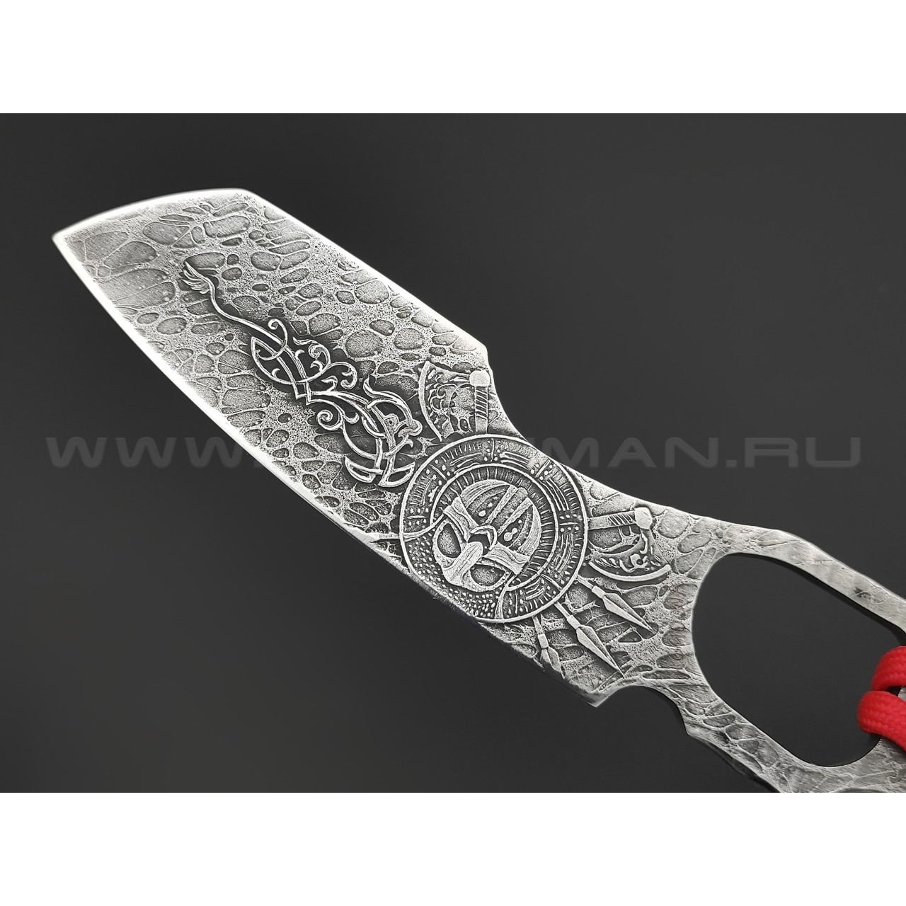 Волчий Век нож Карачун Light Edition сталь N690 WA худ.травление, рукоять Paracord red