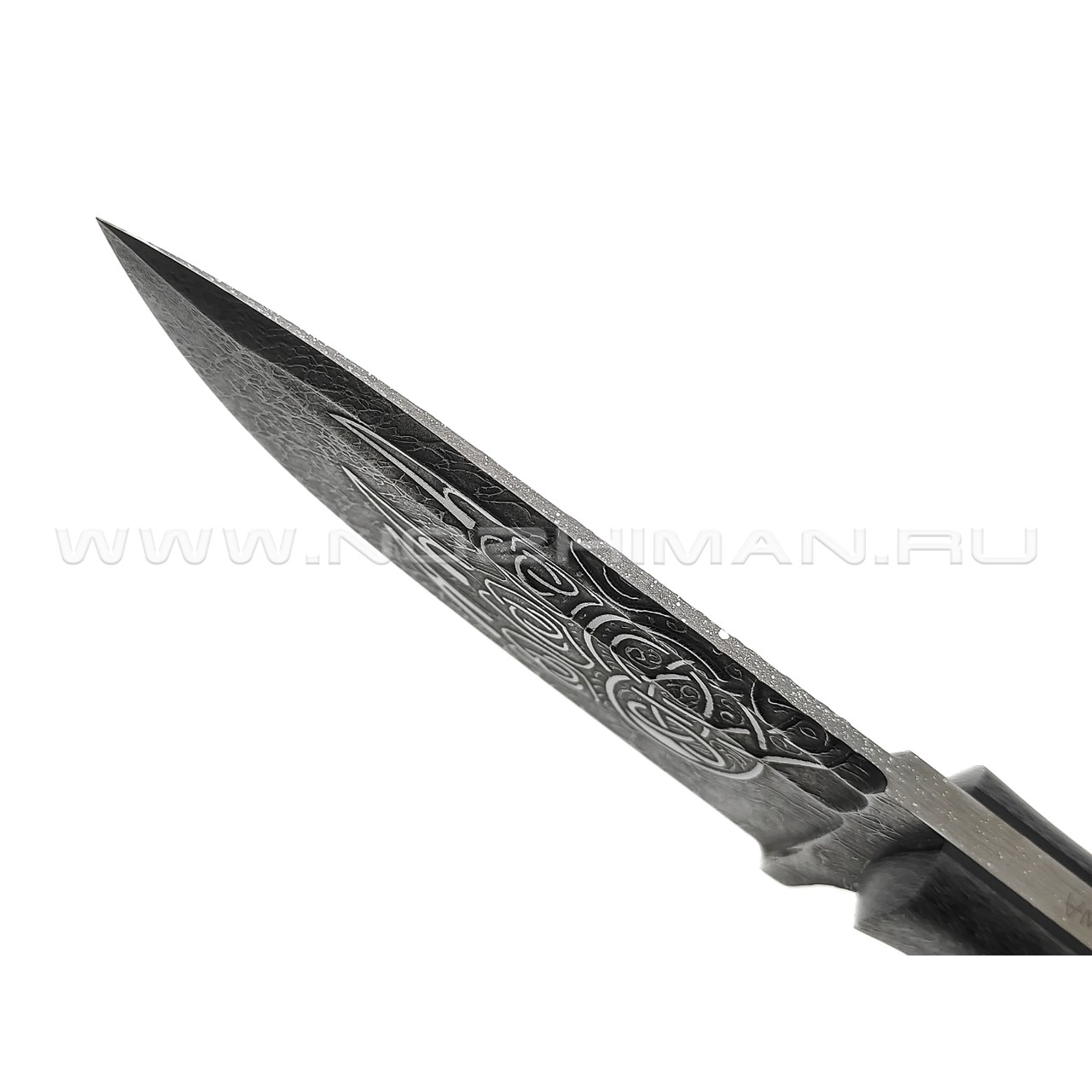 Волчий Век нож Шихан 2.0 Custom сталь PGK WA худ.травление, рукоять Silver twill, G10 black, мозаичный и карбоновые пины
