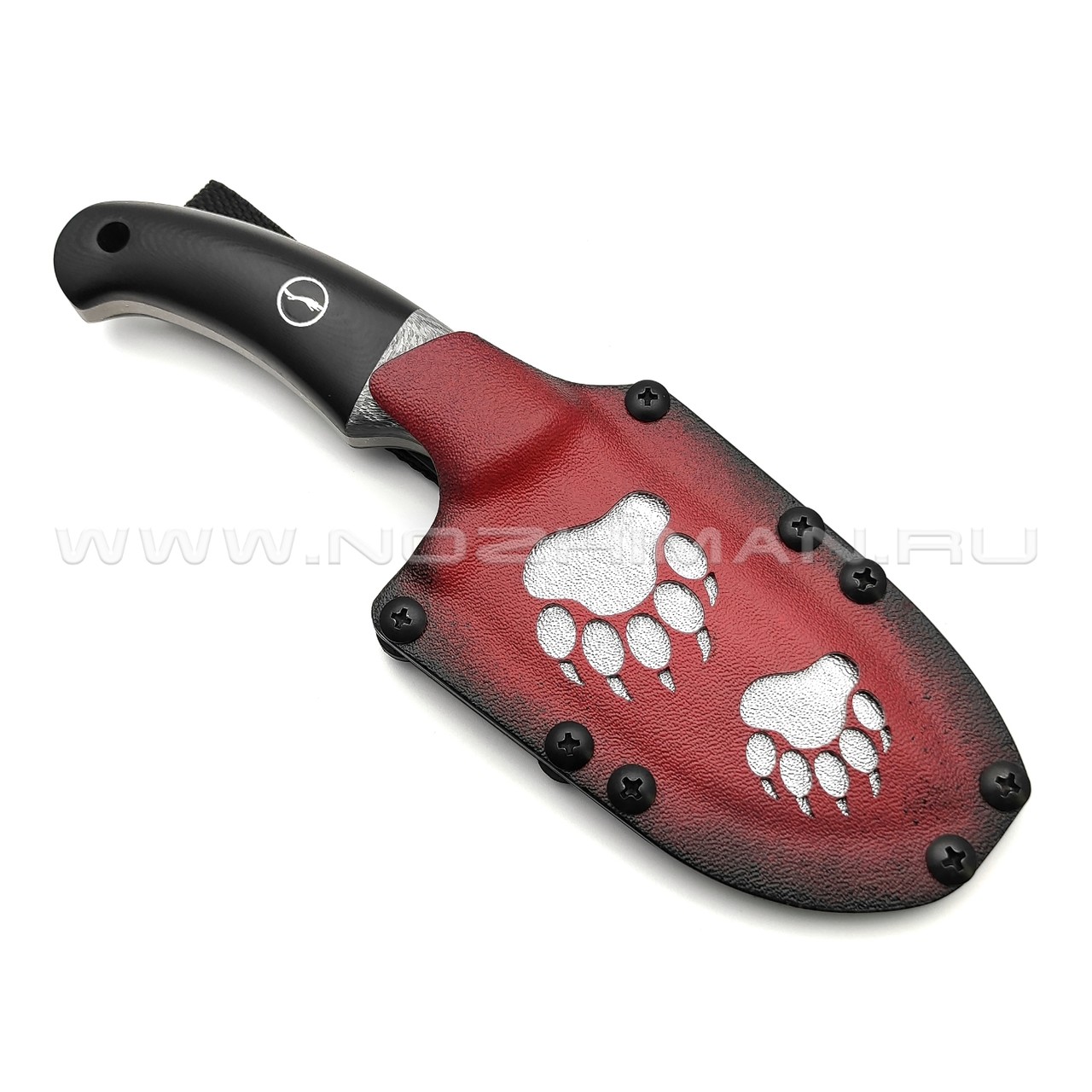 Волчий Век нож Шихан 2.0 Custom сталь PGK WA худ.травление, рукоять Silver twill, G10 black, мозаичный и карбоновые пины