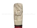 Корзун Александр меч из мозаичного дамаска (Матвеев), рукоять Бивень мамонта с резьбой и скримшоу, зуб мамонта, титан
