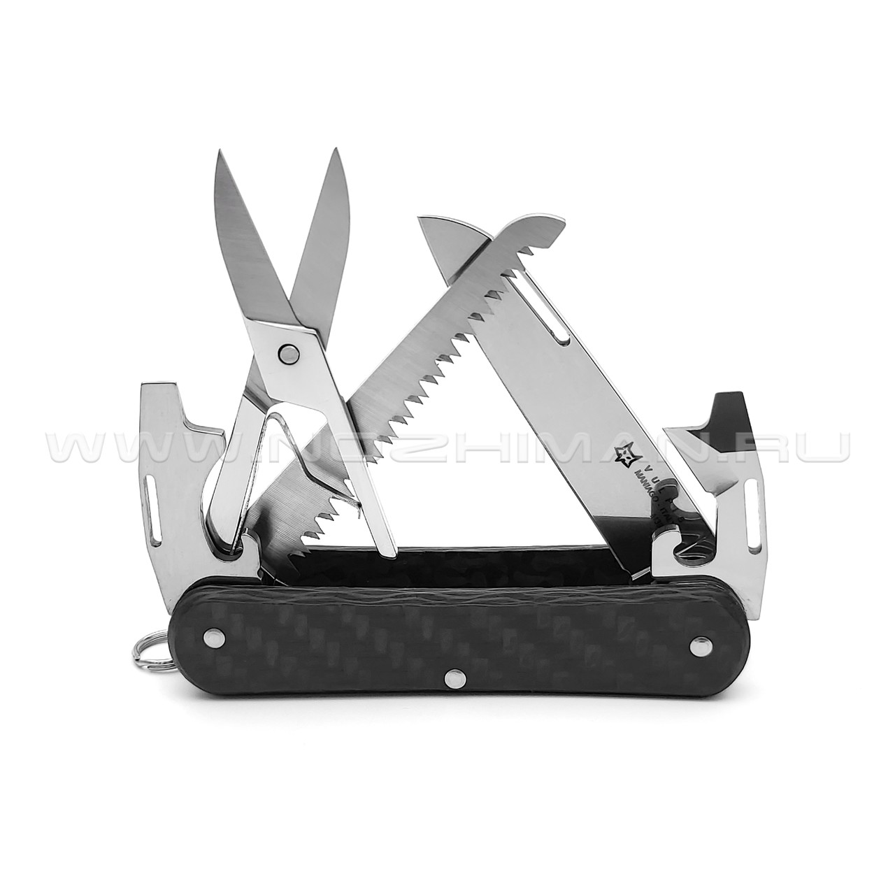 Многофункциональный нож Fox Vulpis FX-VP130-SF5 CF сталь M390, рукоять Carbon fiber