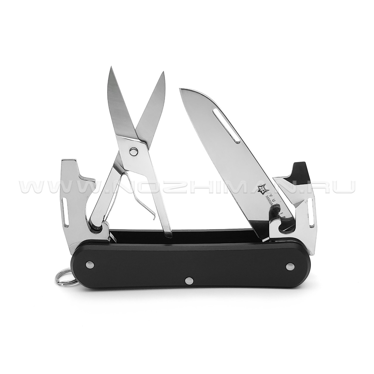 Многофункциональный нож Fox Vulpis FX-VP130-F4 BK сталь N690, рукоять Aluminum Black