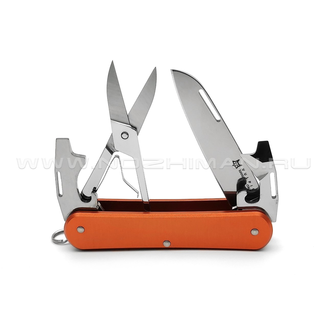 Многофункциональный нож Fox Vulpis FX-VP130-F4 OR сталь N690, рукоять Aluminum Orange