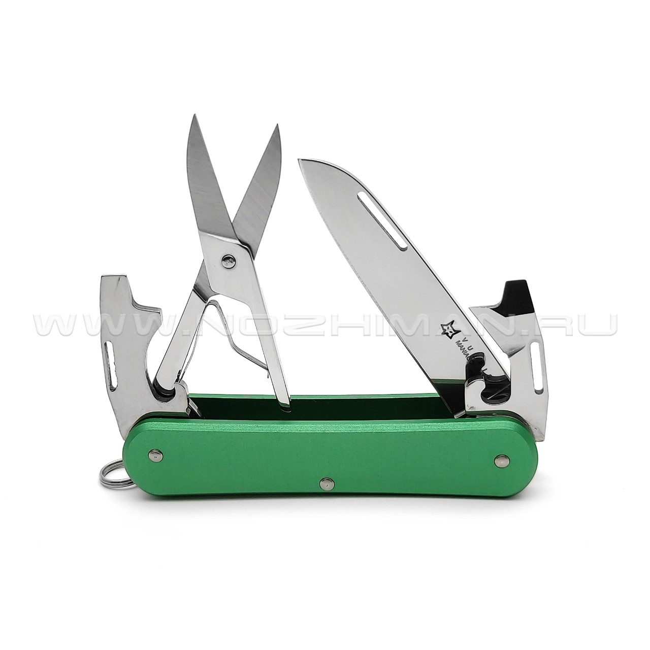 Многофункциональный нож Fox Vulpis FX-VP130-F4 OD сталь N690, рукоять Aluminum Green