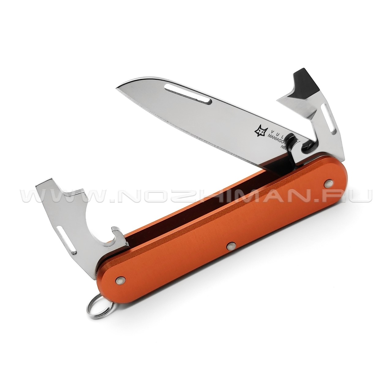 Многофункциональный нож Fox Vulpis FX-VP130-3 OR сталь N690, рукоять Aluminum Orange