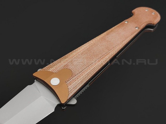 Daggerr нож Cinquedea сталь VG-10 bead-blast, рукоять Micarta brown