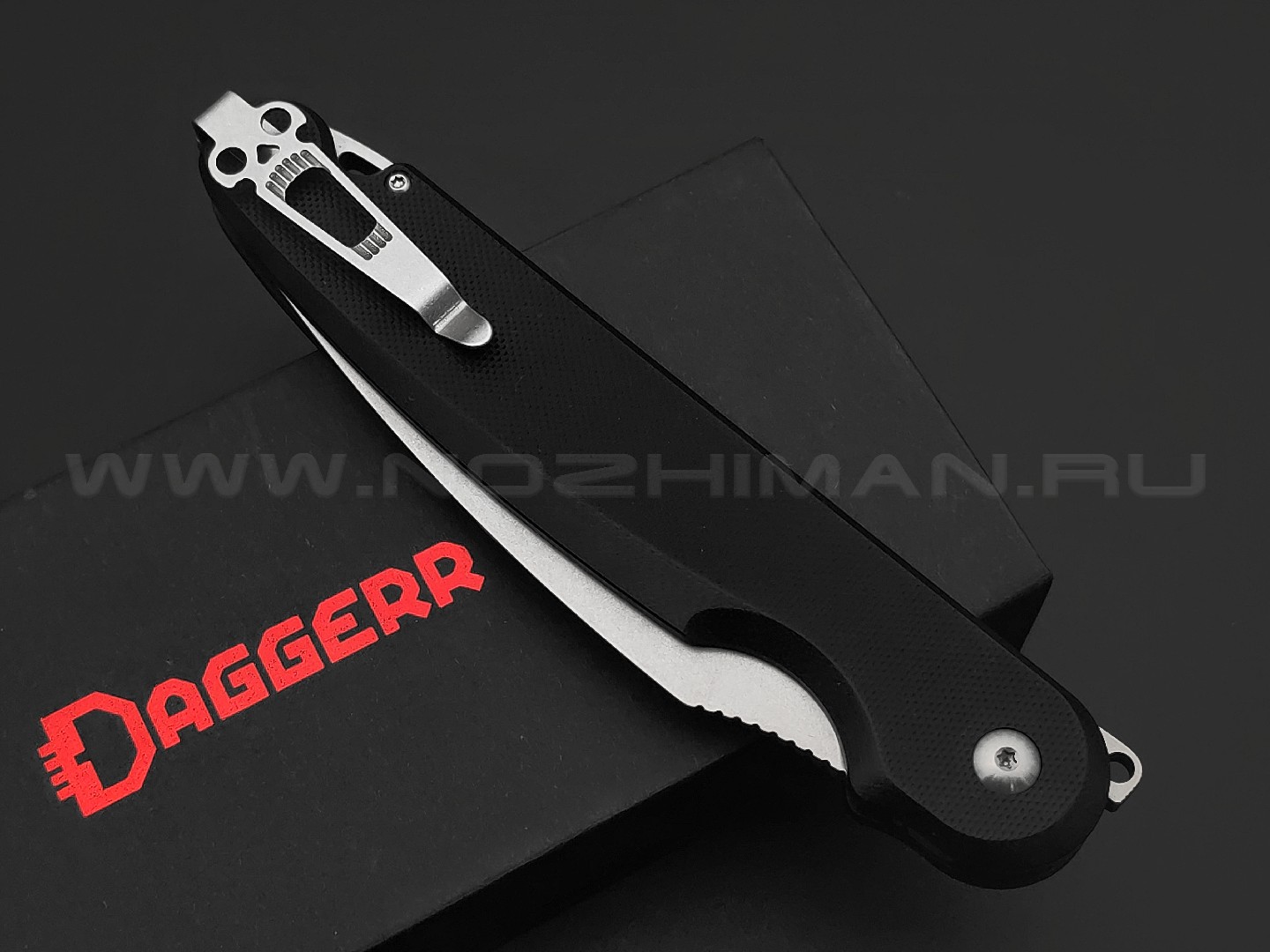 Daggerr нож Parrot Nestor Black SW сталь VG-10 stonewash, рукоять G10 black