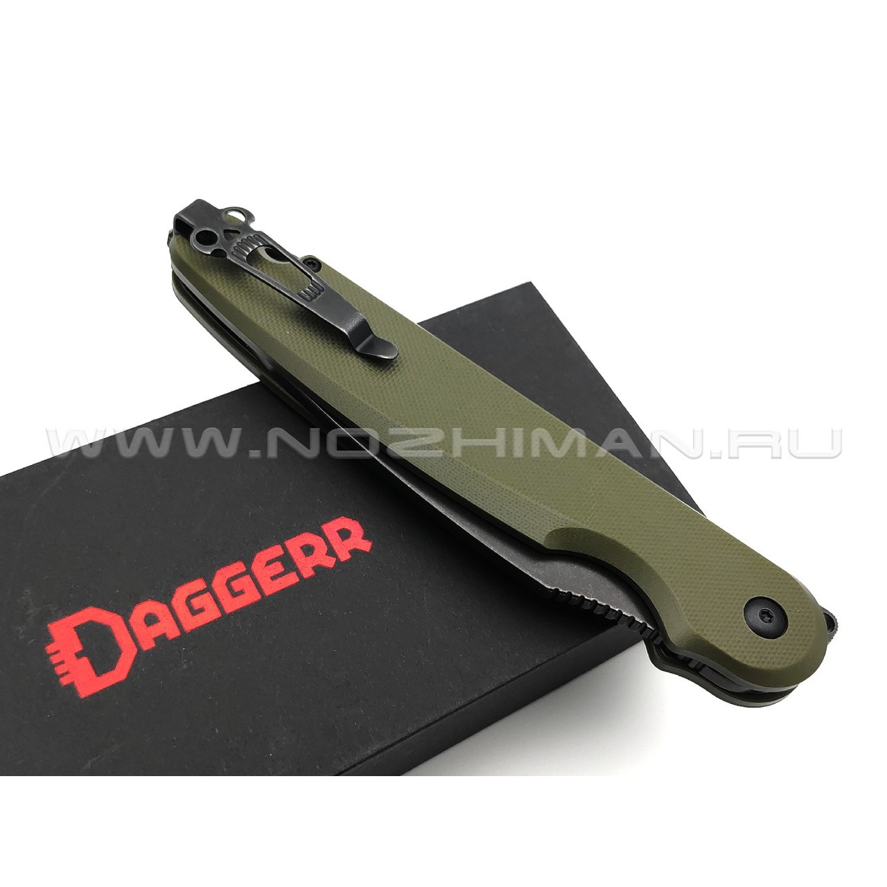 Daggerr нож Parrot Green BW 3.0 сталь D2 блэквош, рукоять G10 olive