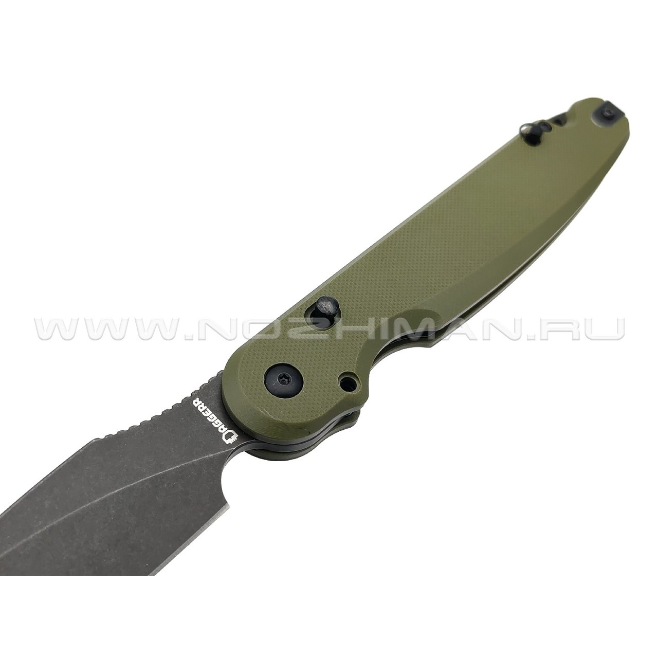 Daggerr нож Parrot Green BW 3.0 сталь D2 блэквош, рукоять G10 olive