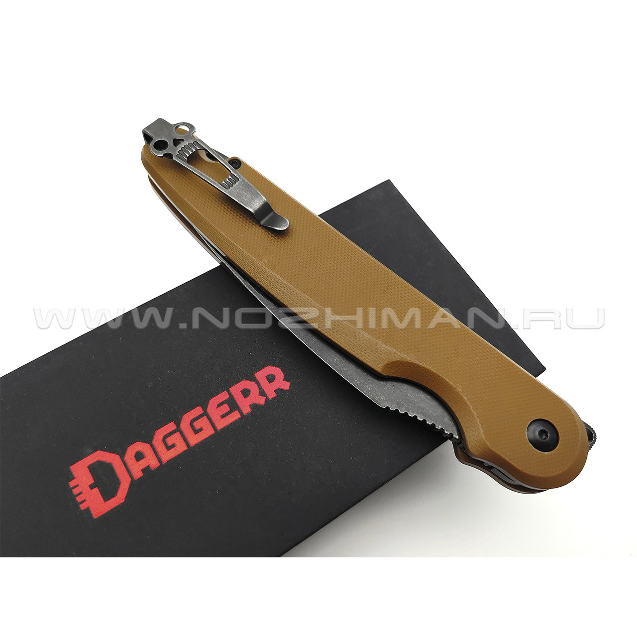 Daggerr нож Parrot Nestor Coyote сталь D2 блэквош, рукоять G10 brown