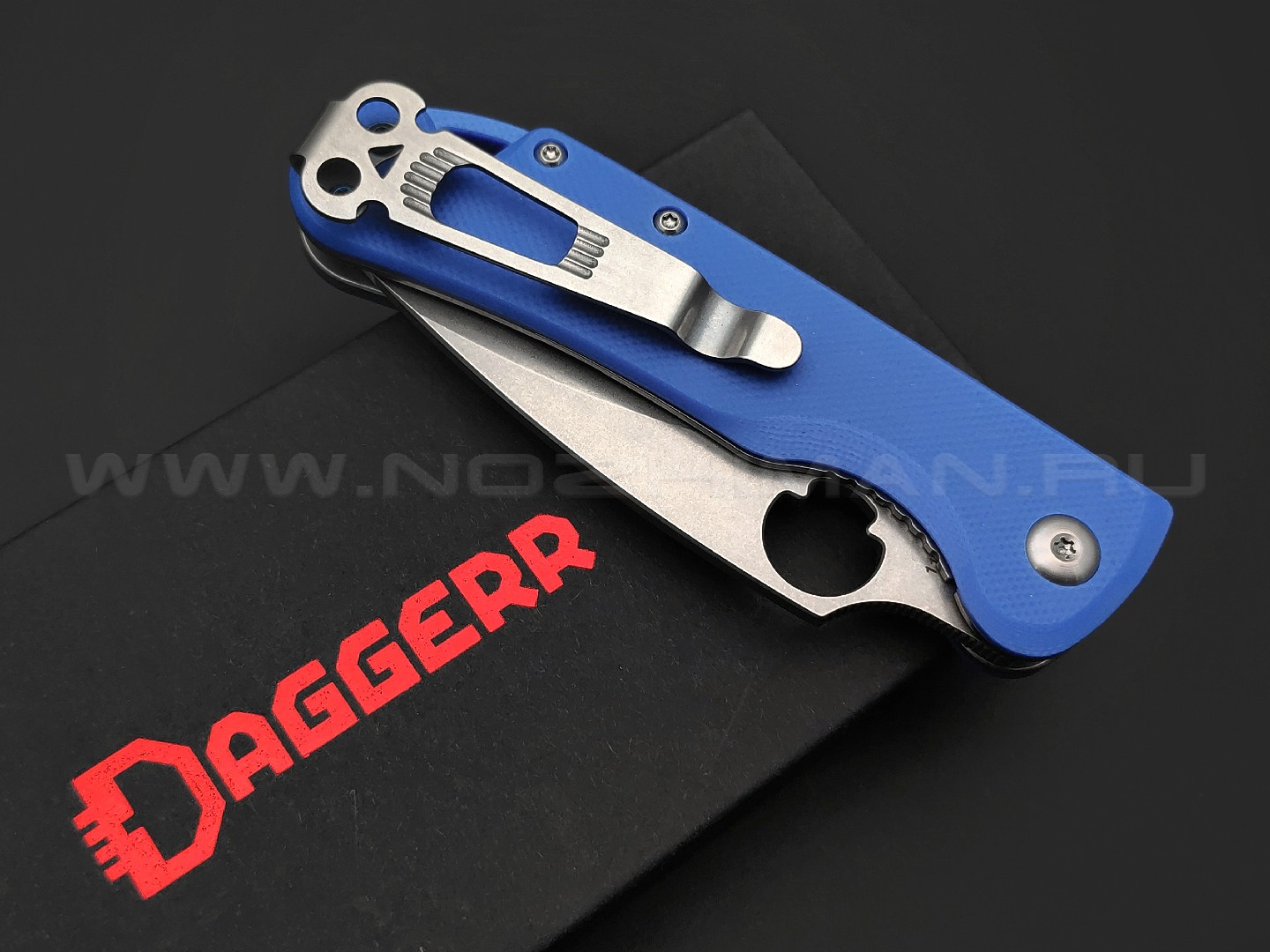 Daggerr нож Sting Mini Blue SW сталь D2 stonewash, рукоять G10 blue