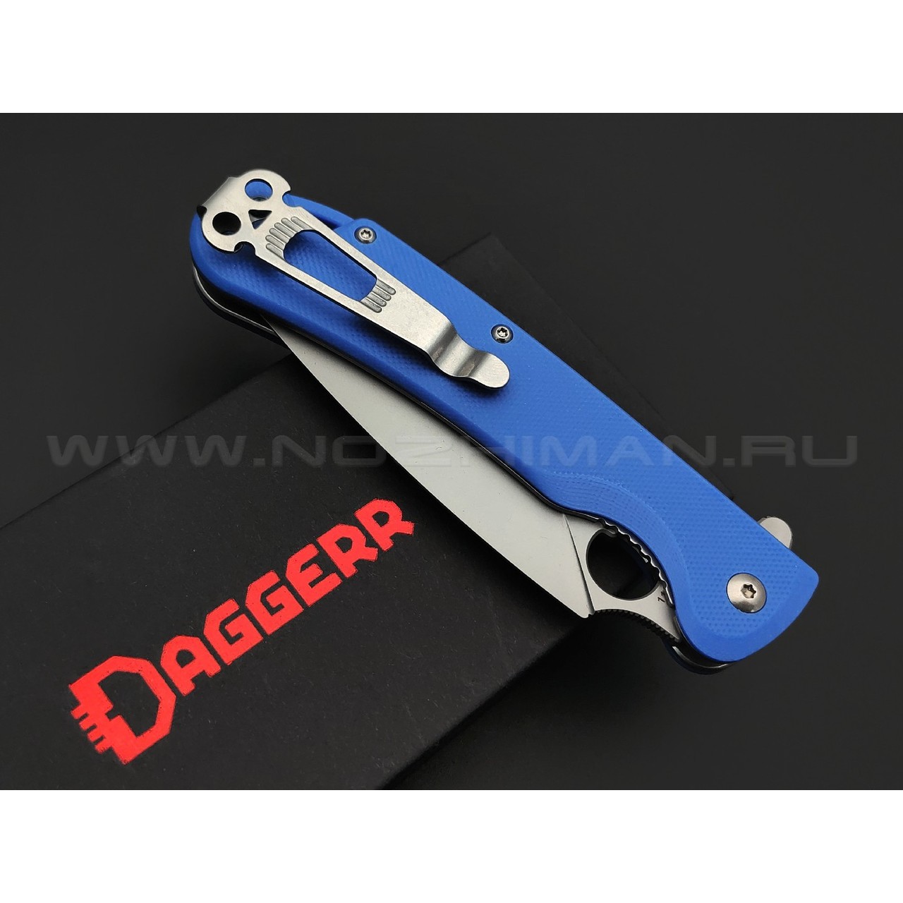 Daggerr нож Arrow Flipper Blue BB сталь VG-10 bead-blast, рукоять G10 blue