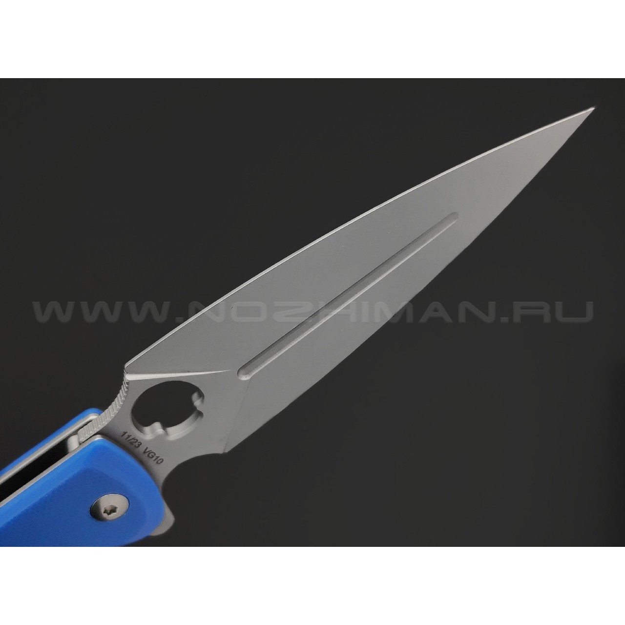 Daggerr нож Arrow Flipper Blue BB сталь VG-10 bead-blast, рукоять G10 blue