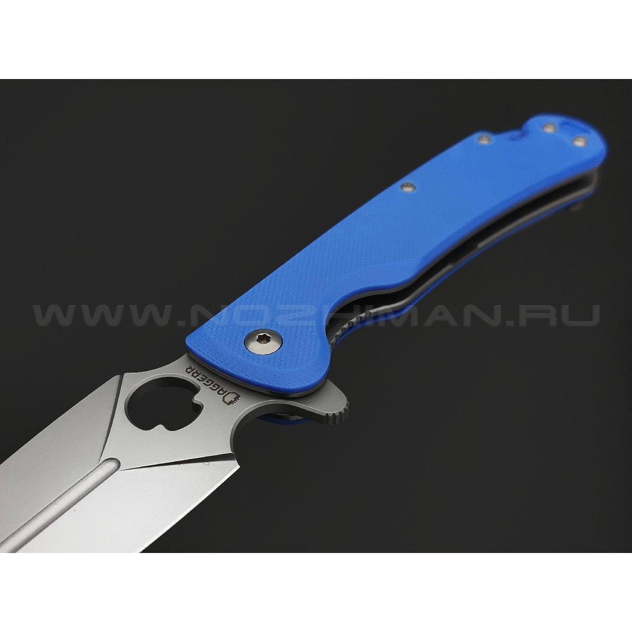 Daggerr нож Arrow Flipper Blue BB сталь VG-10 bead-blast, рукоять G10 blue