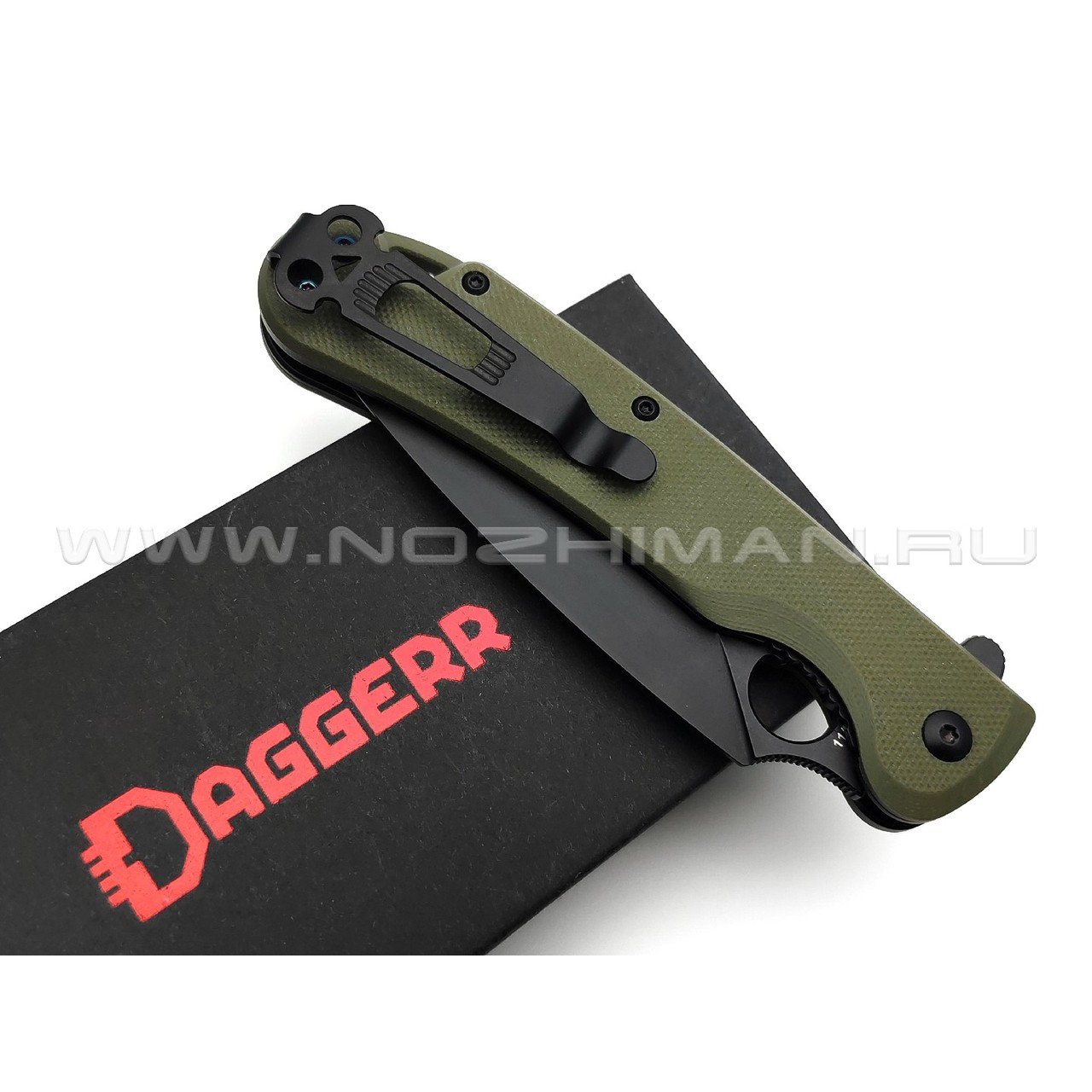 Daggerr нож Arrow Flipper сталь D2 DLC, рукоять G10 olive