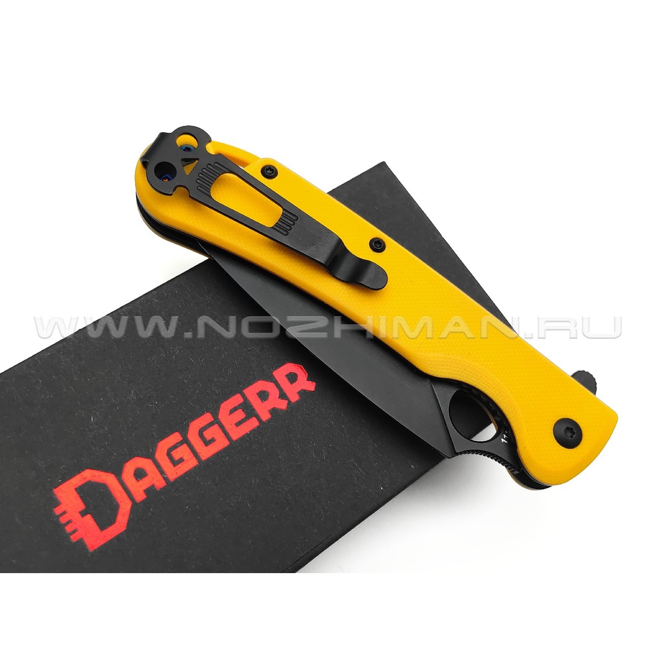 Daggerr нож Arrow Flipper Scorpion MC сталь D2 DLC, рукоять G10 yellow