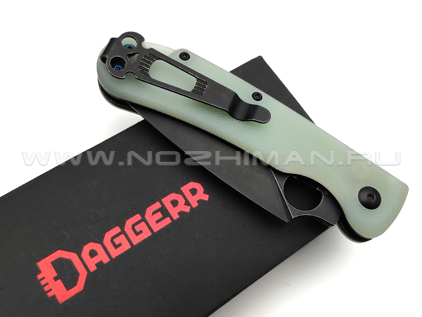 Daggerr нож Arrow Auto сталь D2 blackwash, рукоять G10 jade