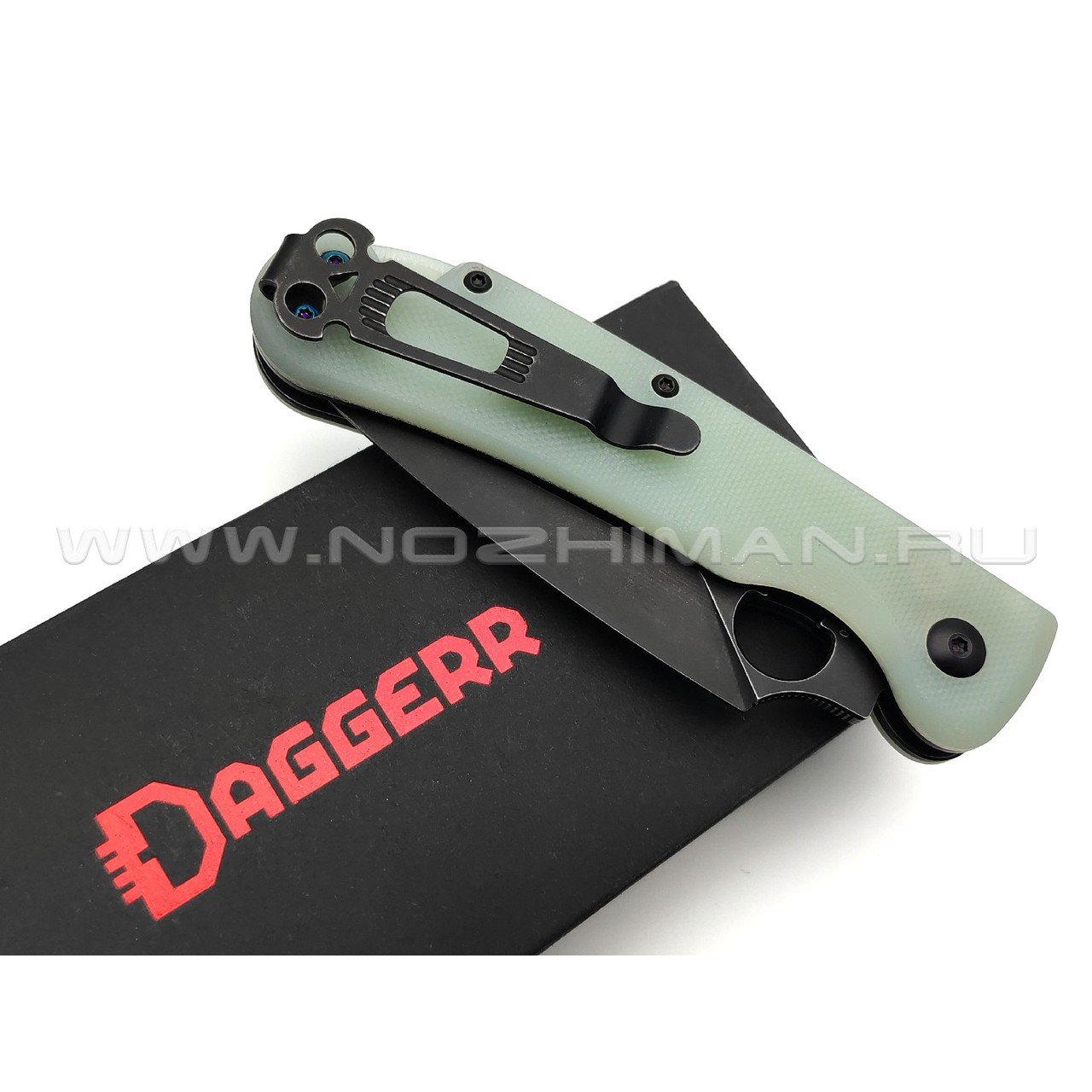 Daggerr нож Arrow Auto сталь D2 блэквош, рукоять G10 jade