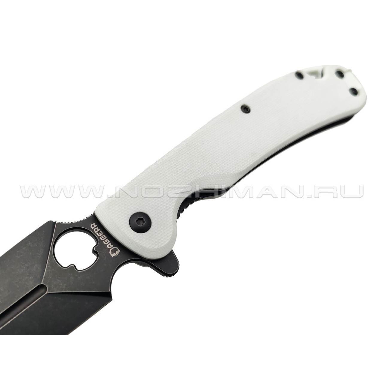 Daggerr нож Arrow Flipper Stormtrooper сталь D2 блэквош, рукоять G10 white