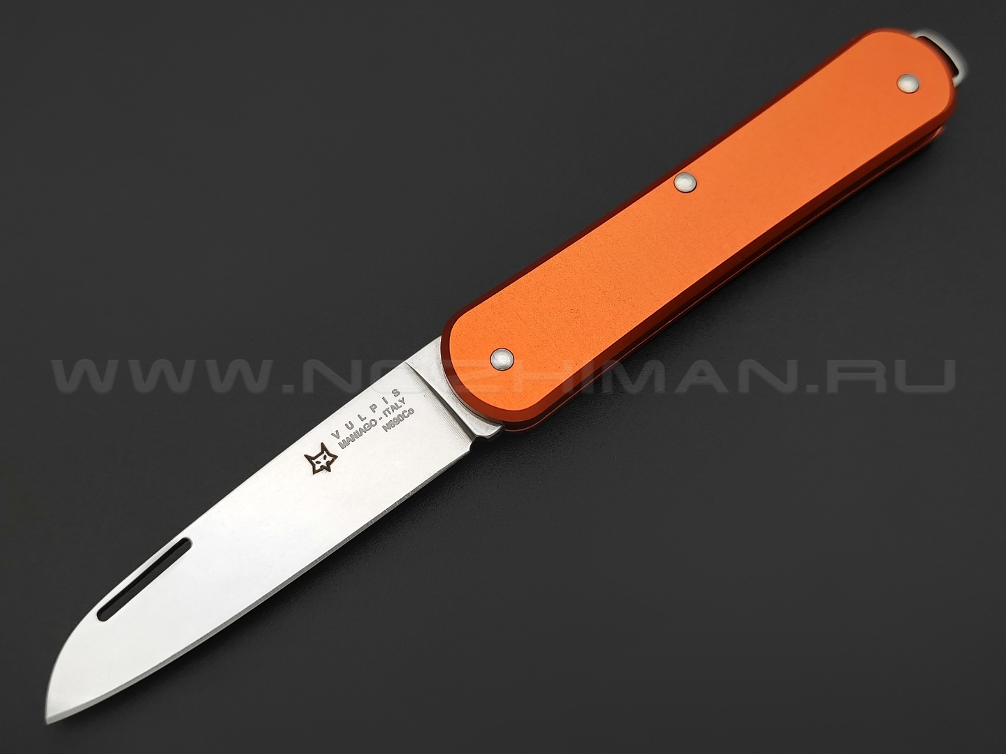 Складной нож Fox Vulpis FX-VP130 OR сталь N690, рукоять Aluminum Orange