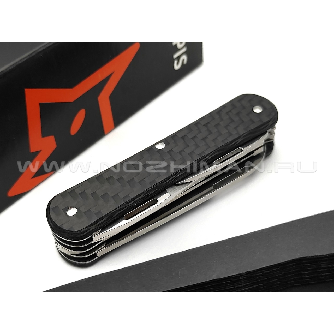 Многофункциональный нож Fox Vulpis FX-VP130-SF5 CF сталь M390, рукоять Carbon fiber