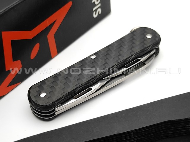 Многофункциональный нож Fox Vulpis FX-VP130-3 CF сталь M390, рукоять Carbon fiber