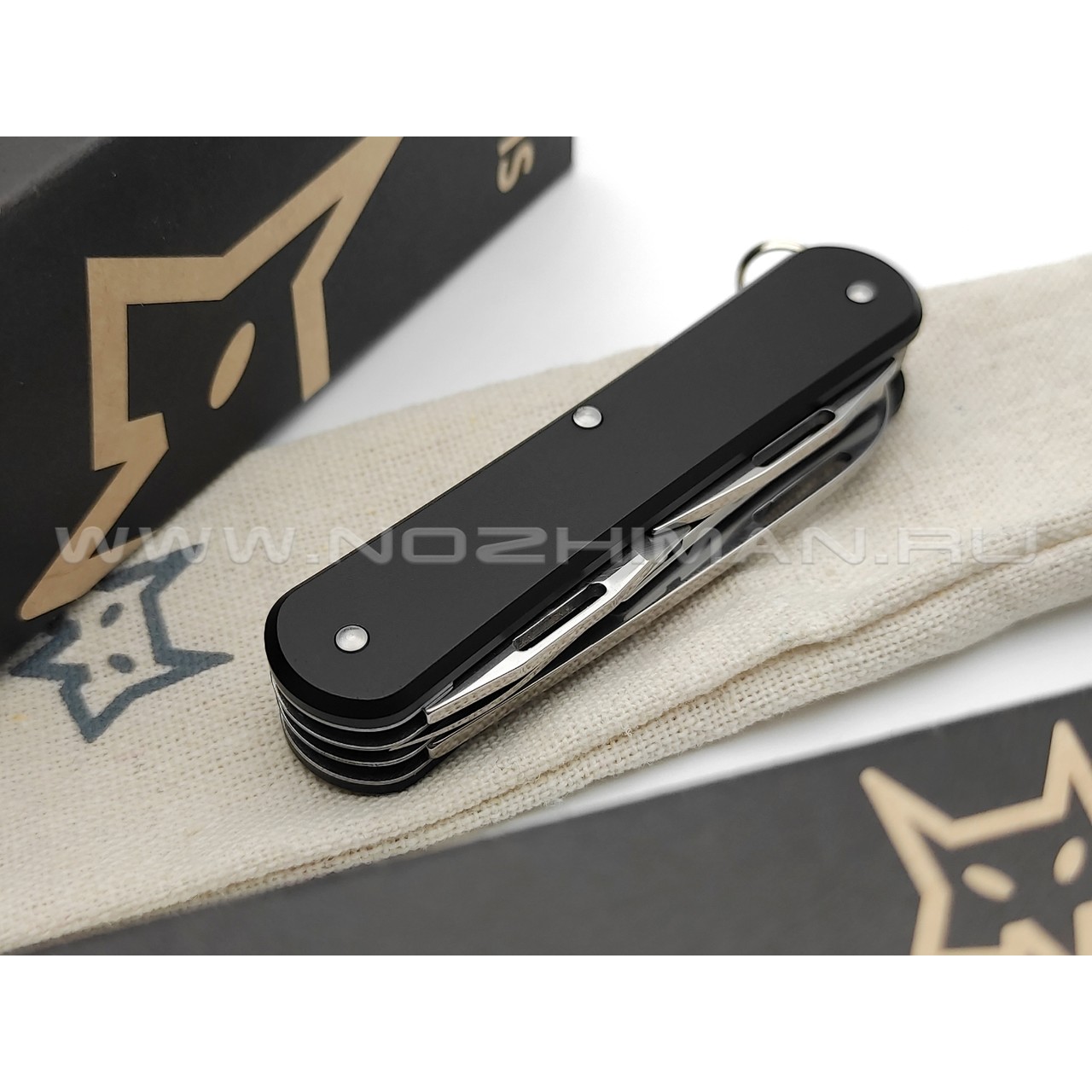 Многофункциональный нож Fox Vulpis FX-VP130-F4 BK сталь N690, рукоять Aluminum Black