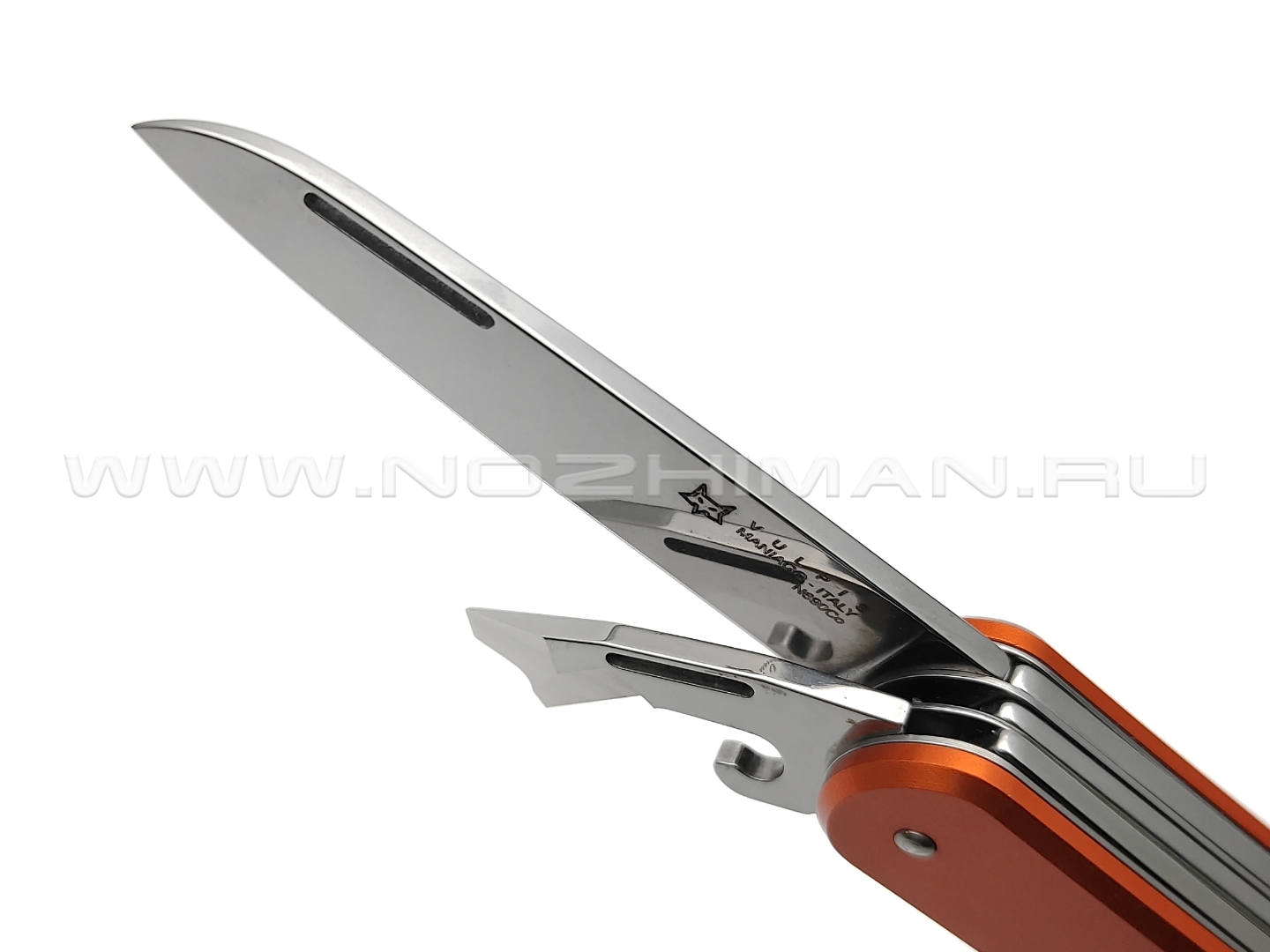 Многофункциональный нож Fox Vulpis FX-VP130-F4 OR сталь N690, рукоять Aluminum Orange